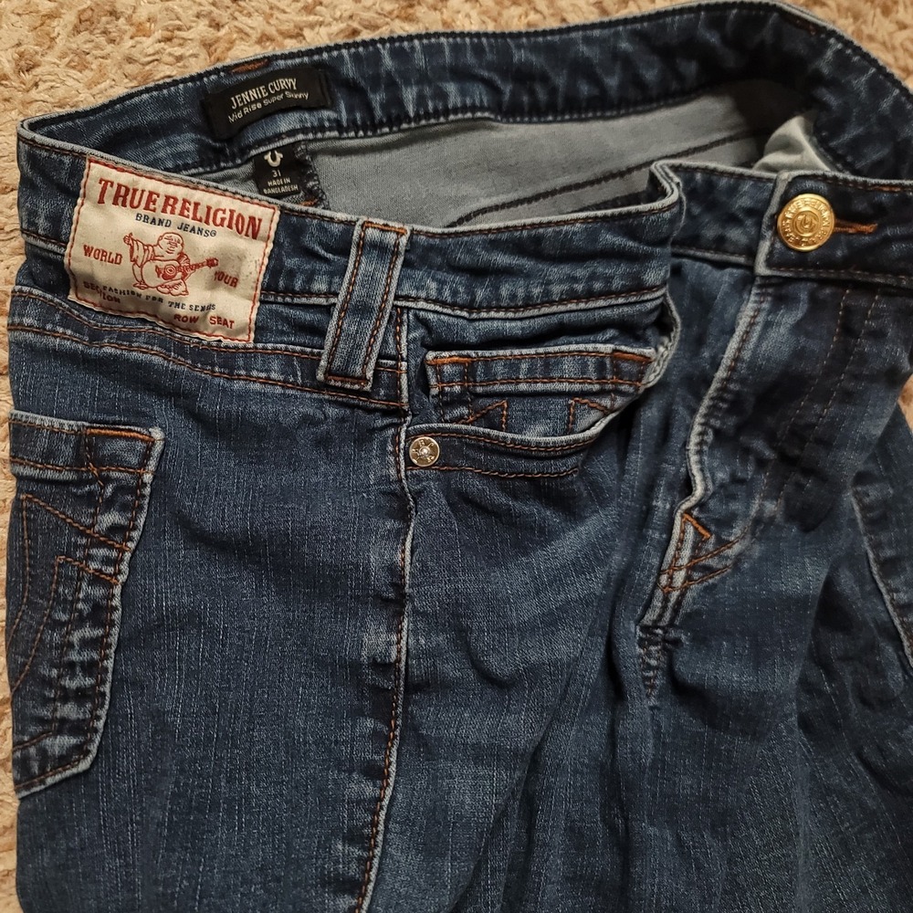 True‎ Religion Womens 31 Jennie Curvy Mid-Rise Super Skinny Blue Denim Jeans